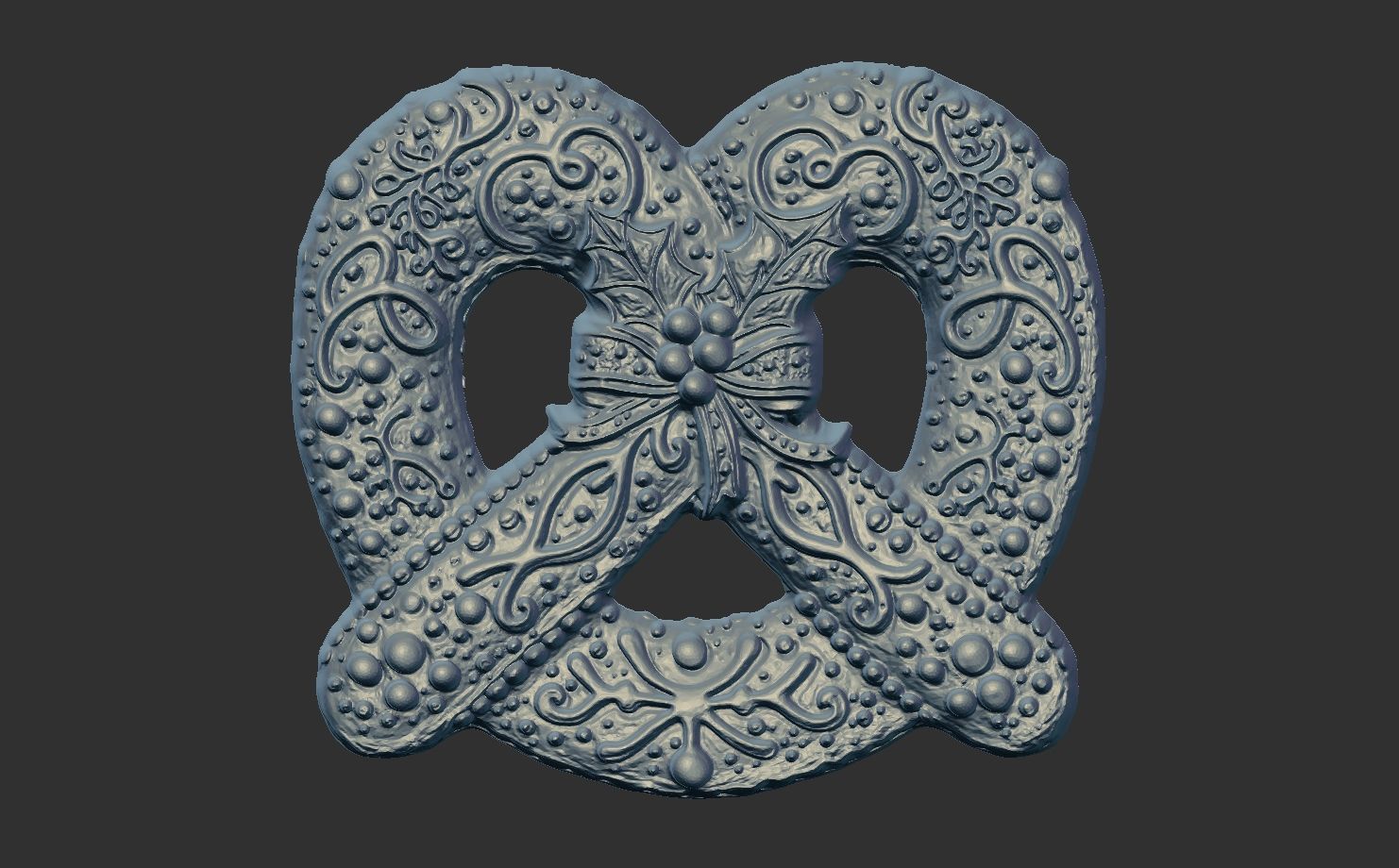 Pretzel cookie treedecor  3D print model_3