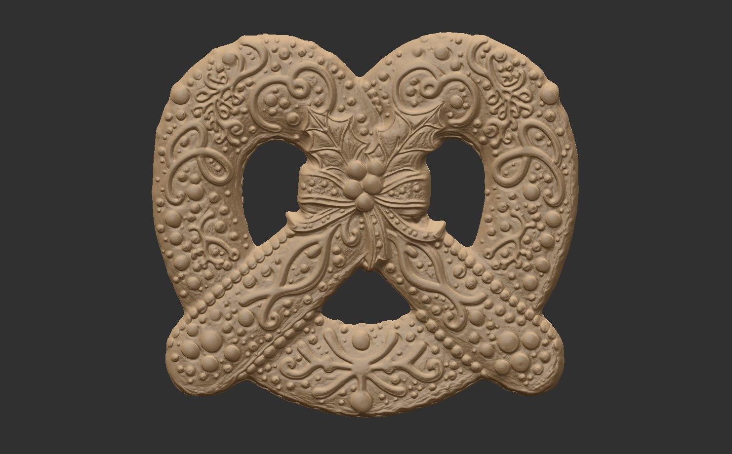 Pretzel cookie treedecor  3D print model_7