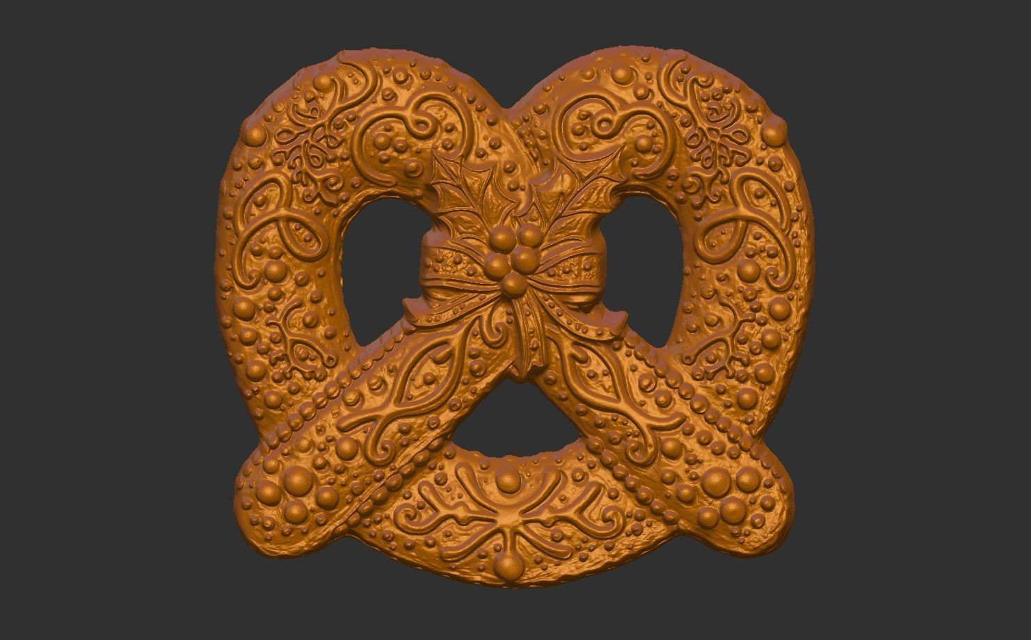 Pretzel cookie treedecor  3D print model_11