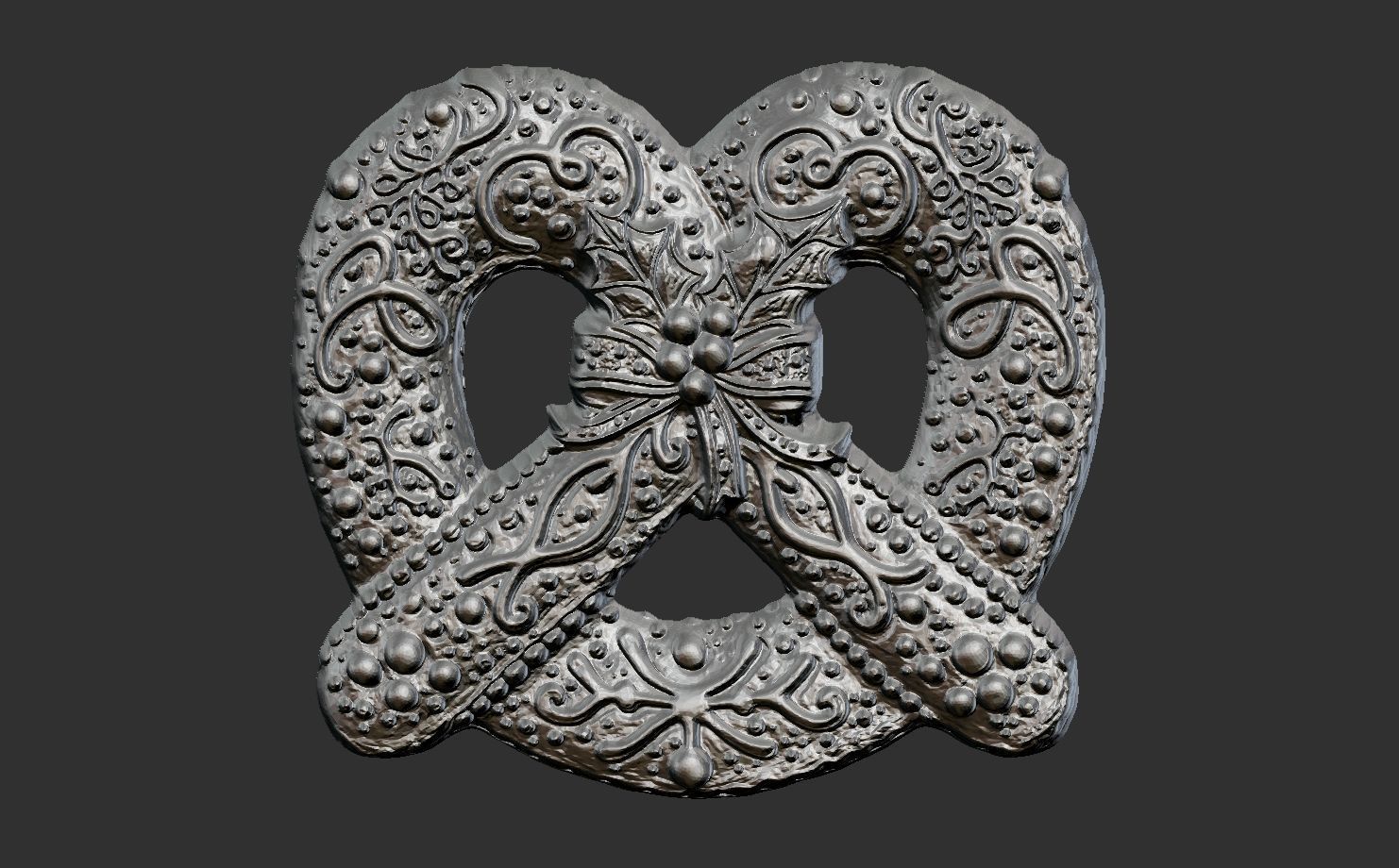 Pretzel cookie treedecor  3D print model_15