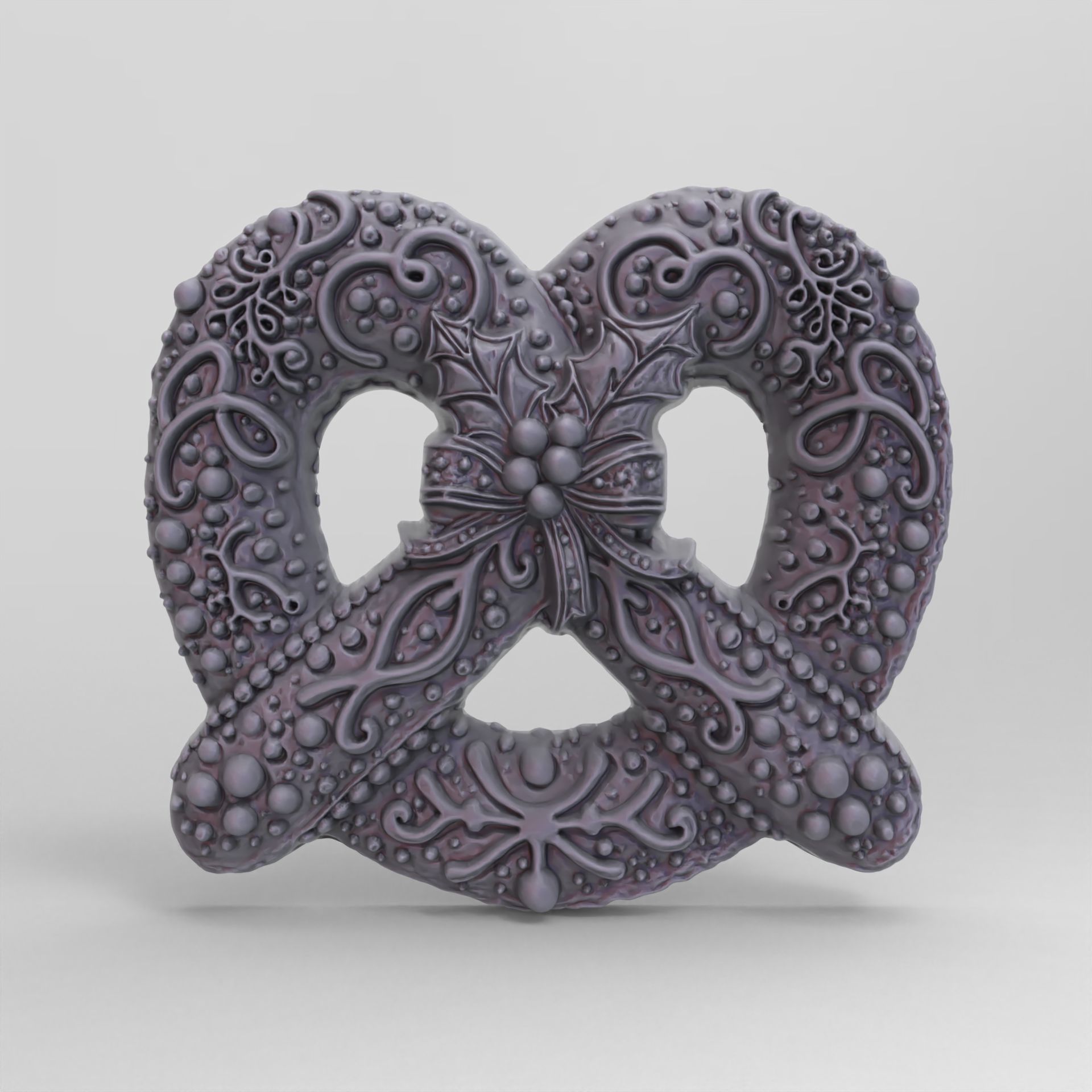 Pretzel cookie treedecor  3D print model_1