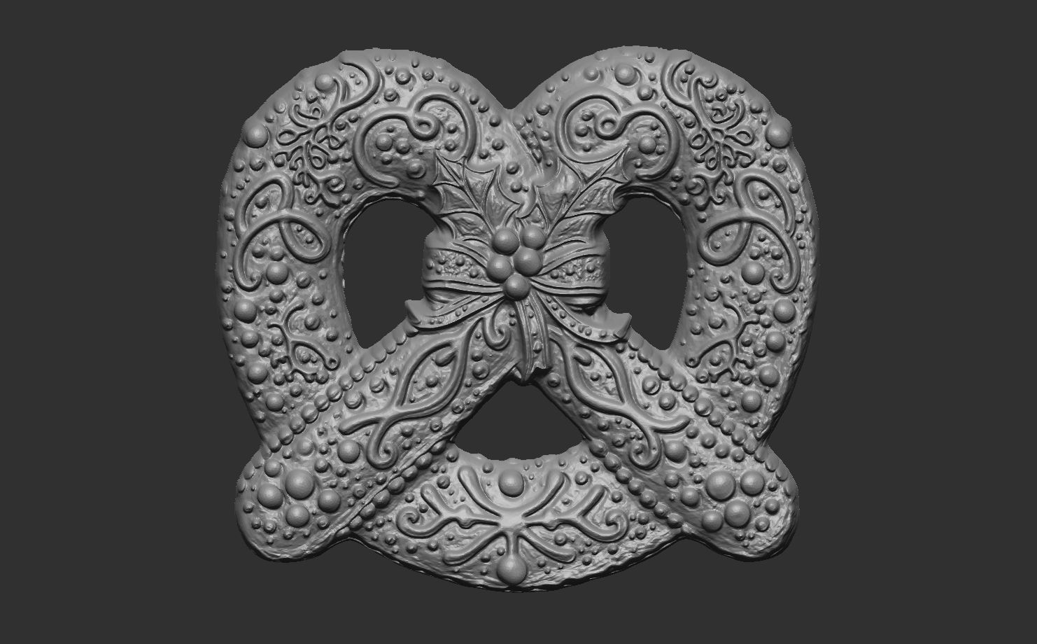 Pretzel cookie treedecor  3D print model_4