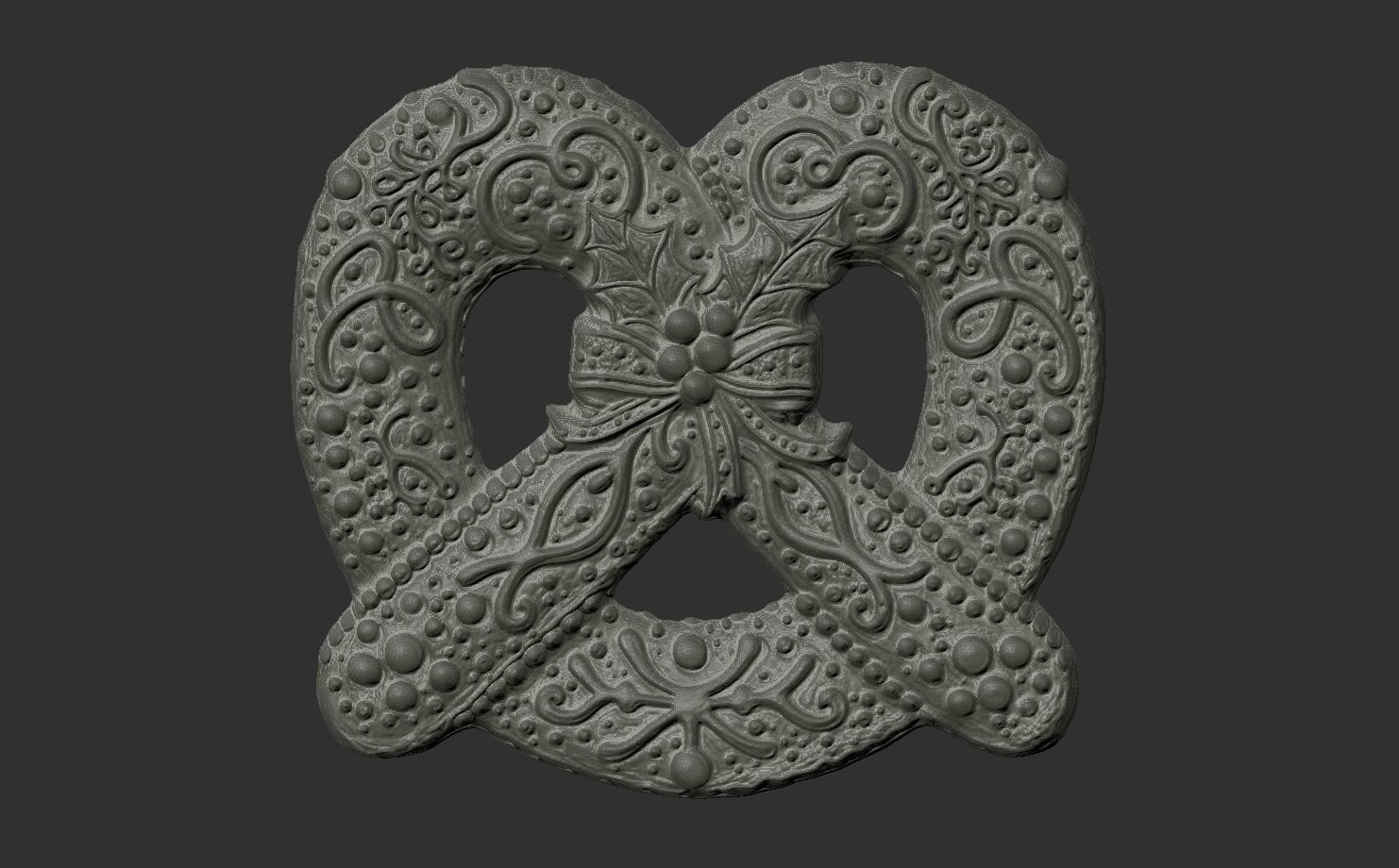 Pretzel cookie treedecor  3D print model_13