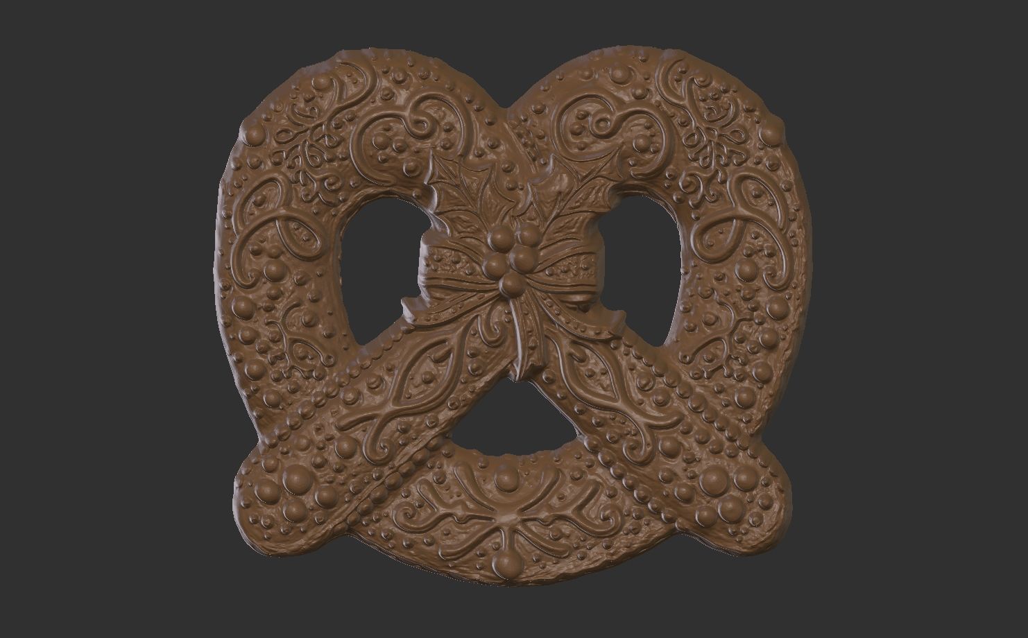 Pretzel cookie treedecor  3D print model_12