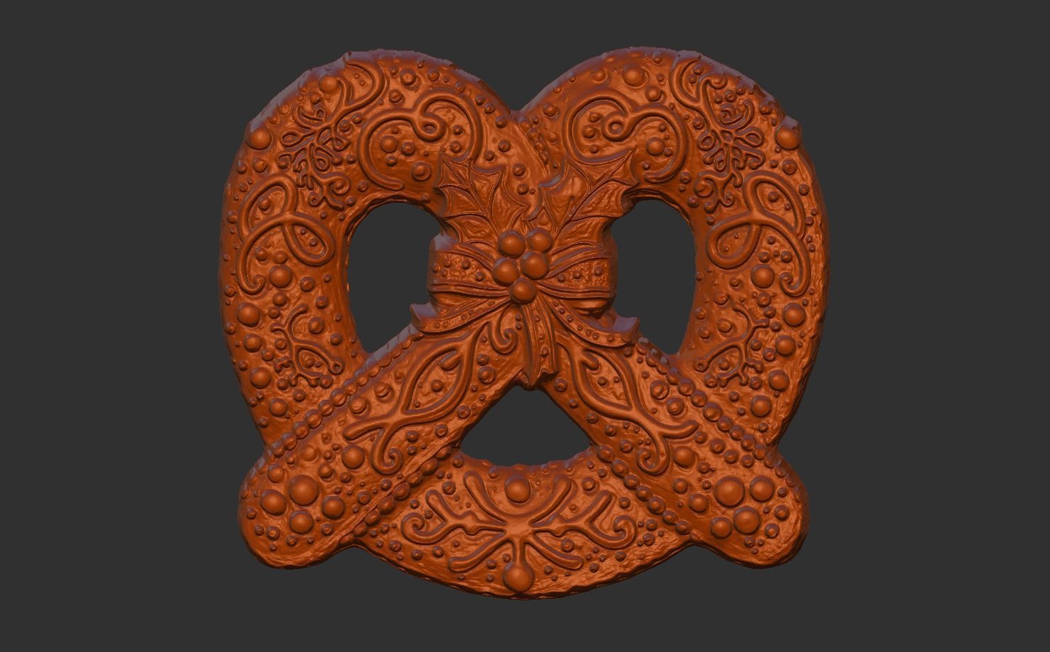 Pretzel cookie treedecor  3D print model_6