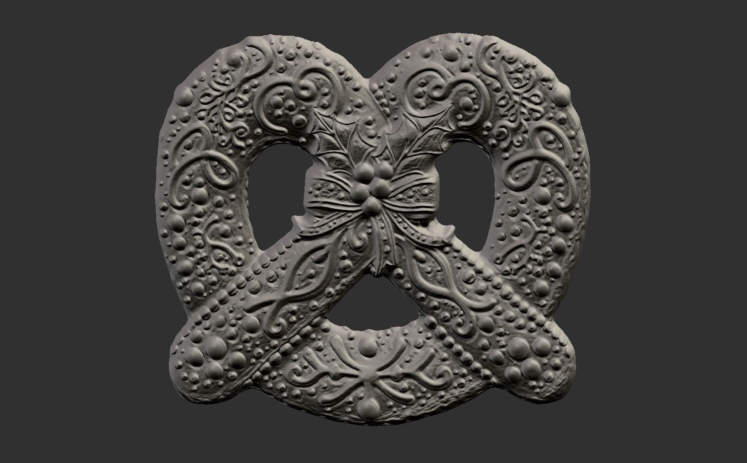 Pretzel cookie treedecor  3D print model_14