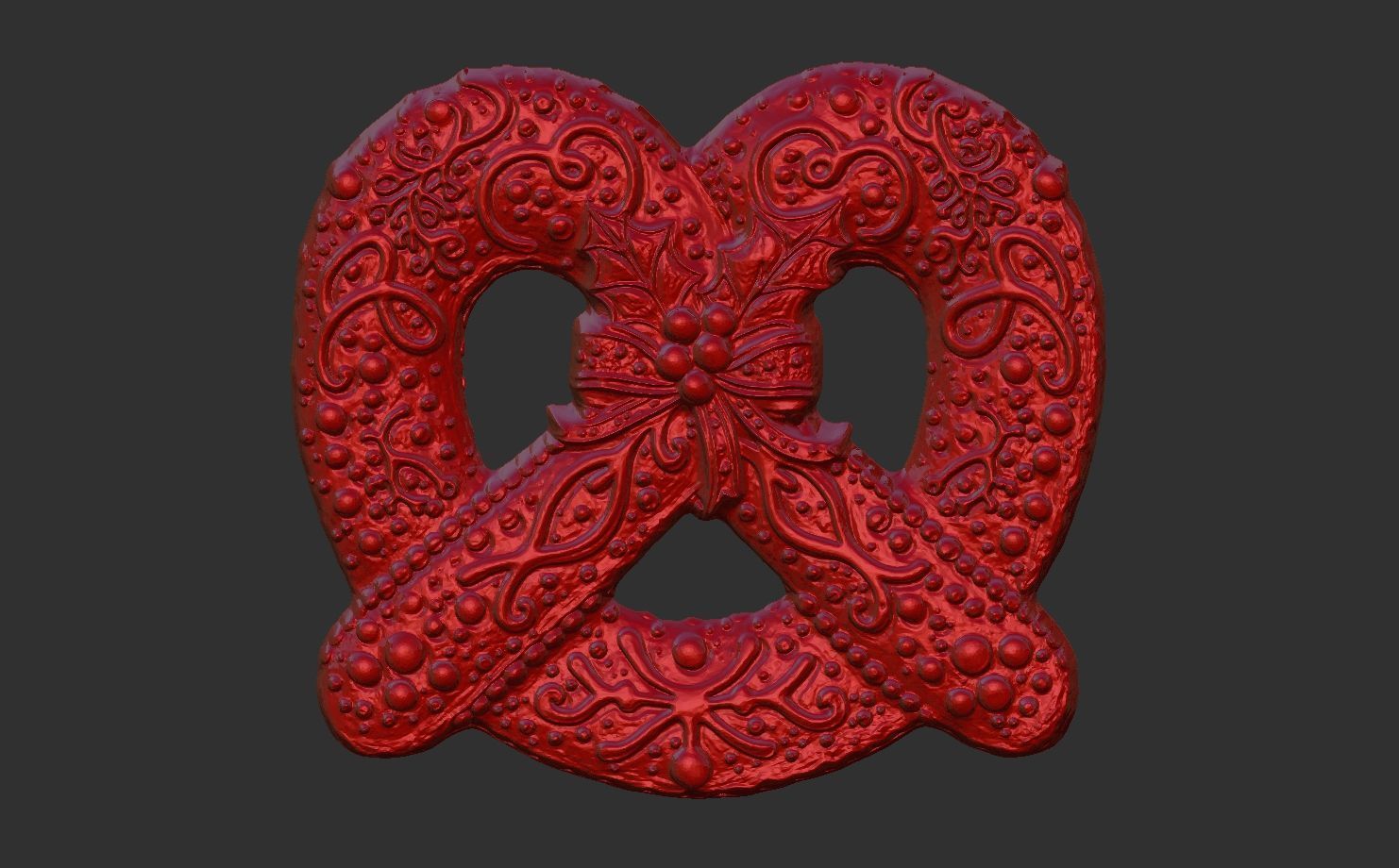 Pretzel cookie treedecor  3D print model_10