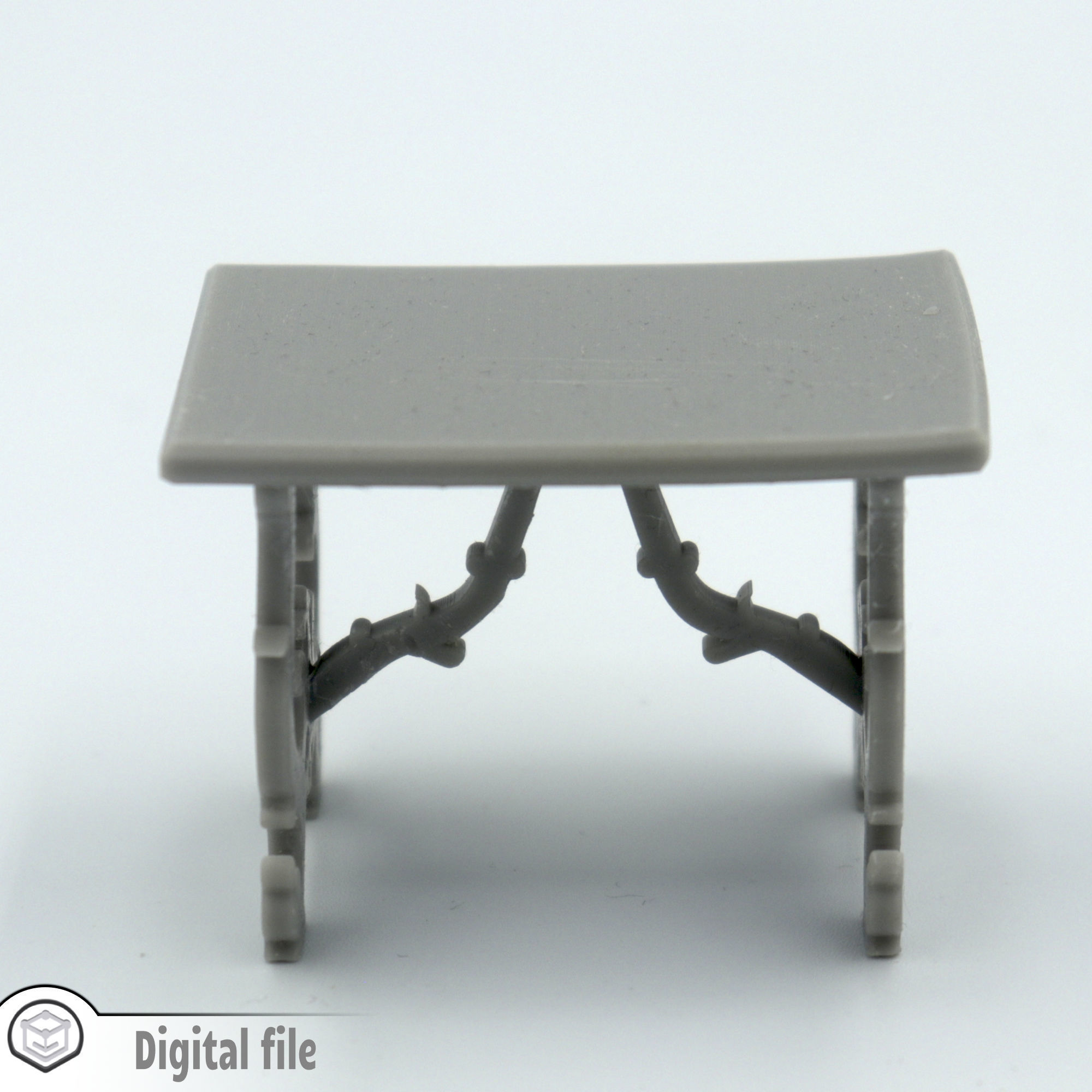 Dollhouse miniature antique Italian Table  3D print model_3