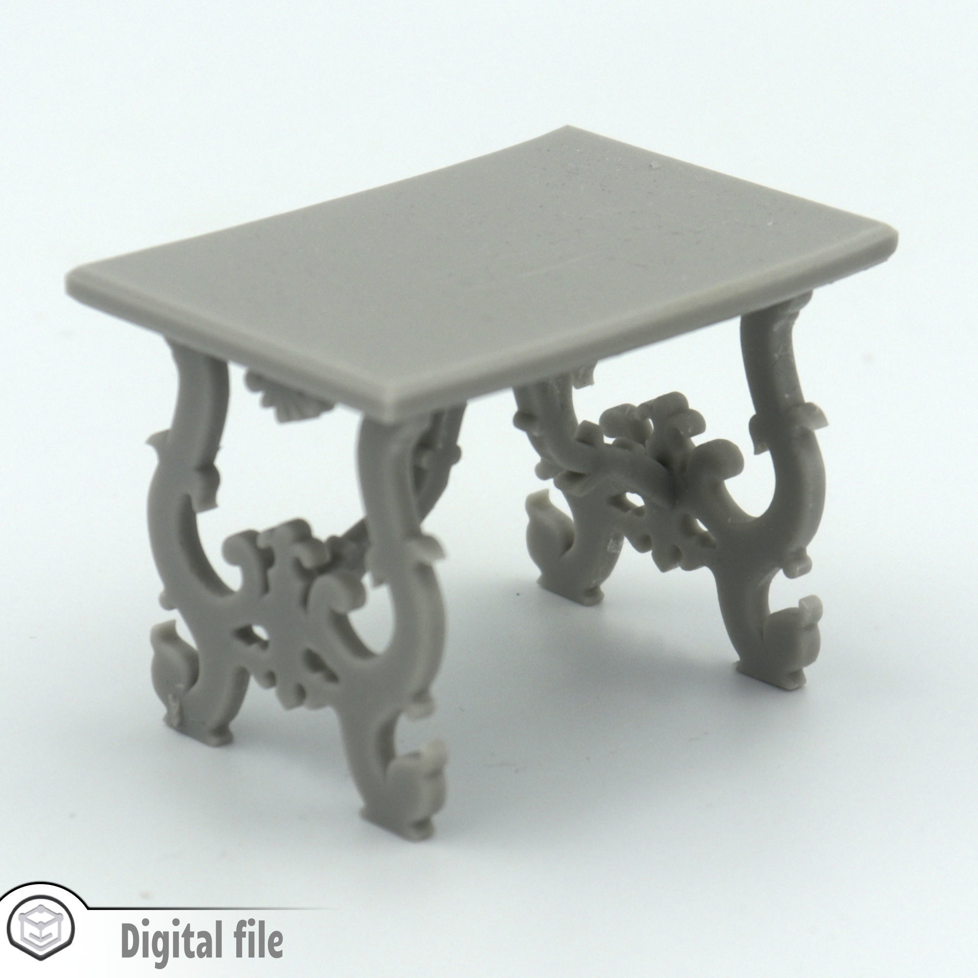 Dollhouse miniature antique Italian Table  3D print model_1