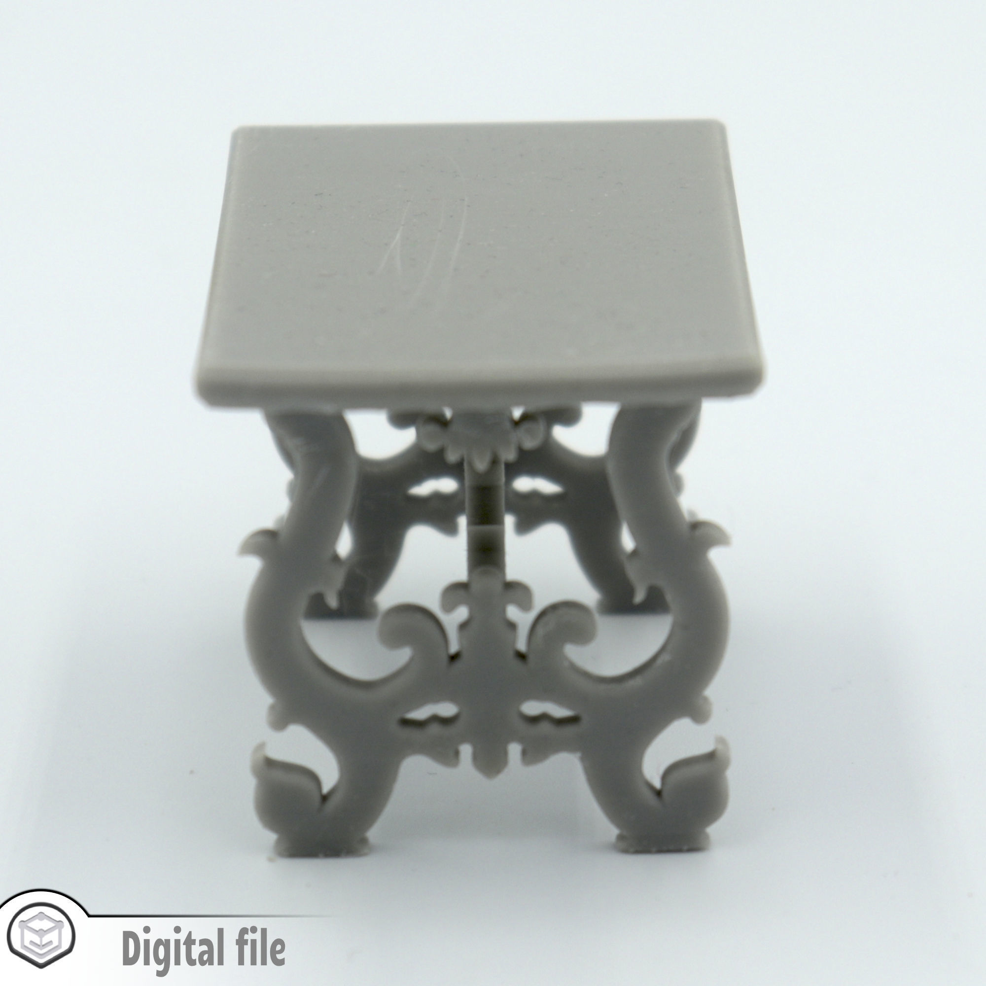 Dollhouse miniature antique Italian Table  3D print model_4