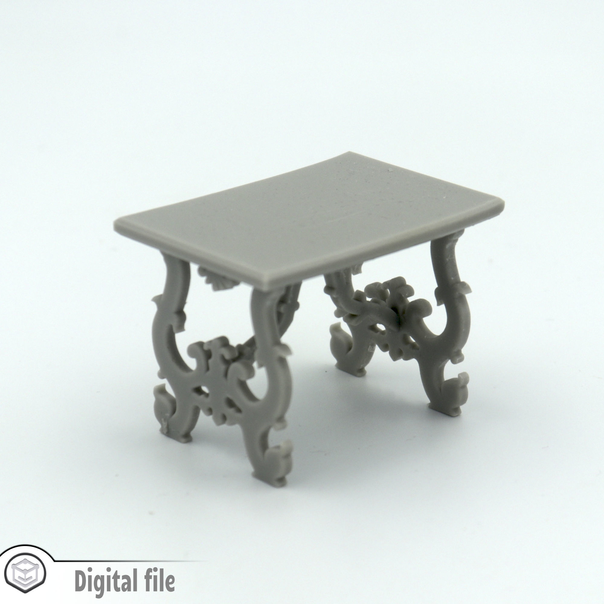 Dollhouse miniature antique Italian Table  3D print model_2