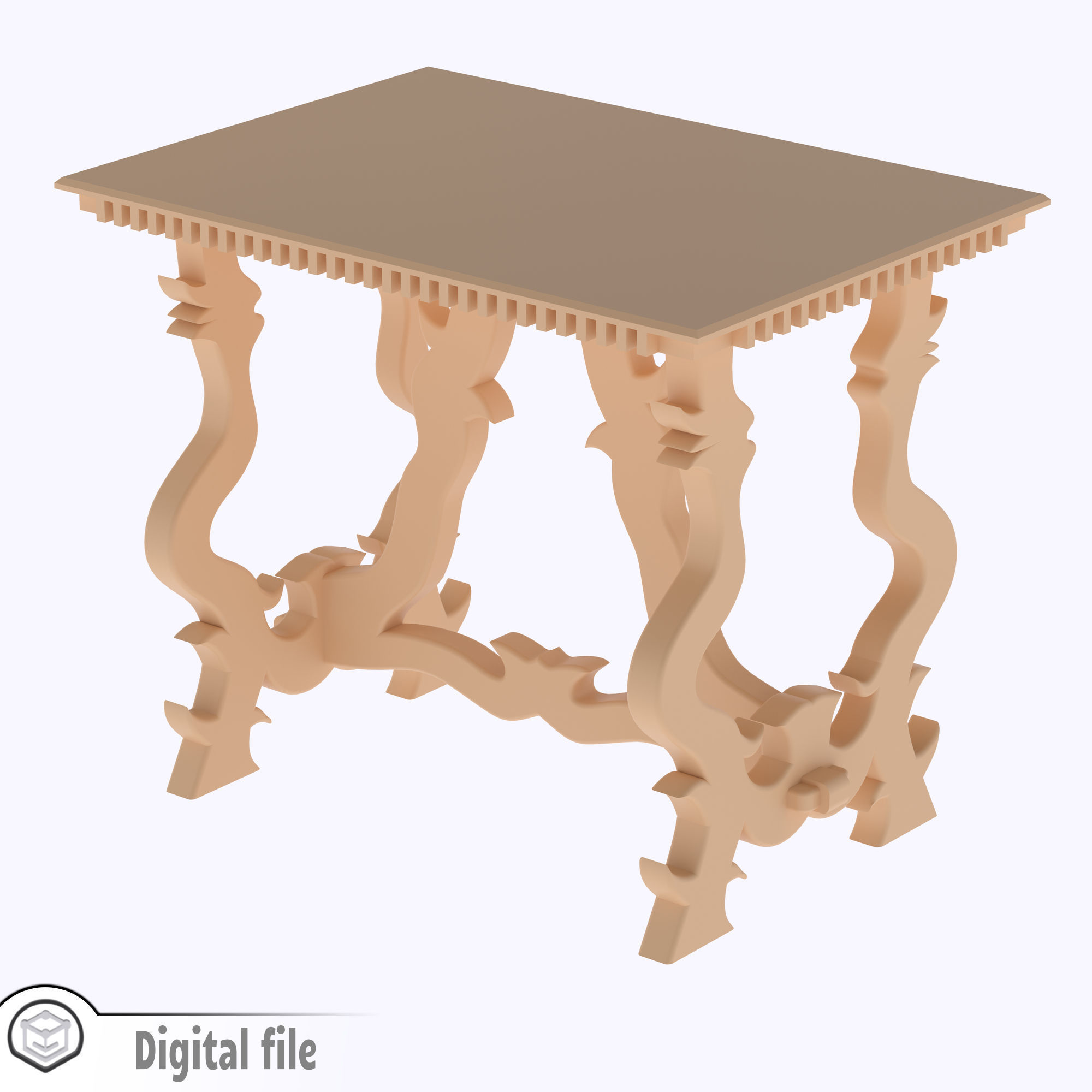 Dollhouse miniature antique Italian Table  3D print model_5