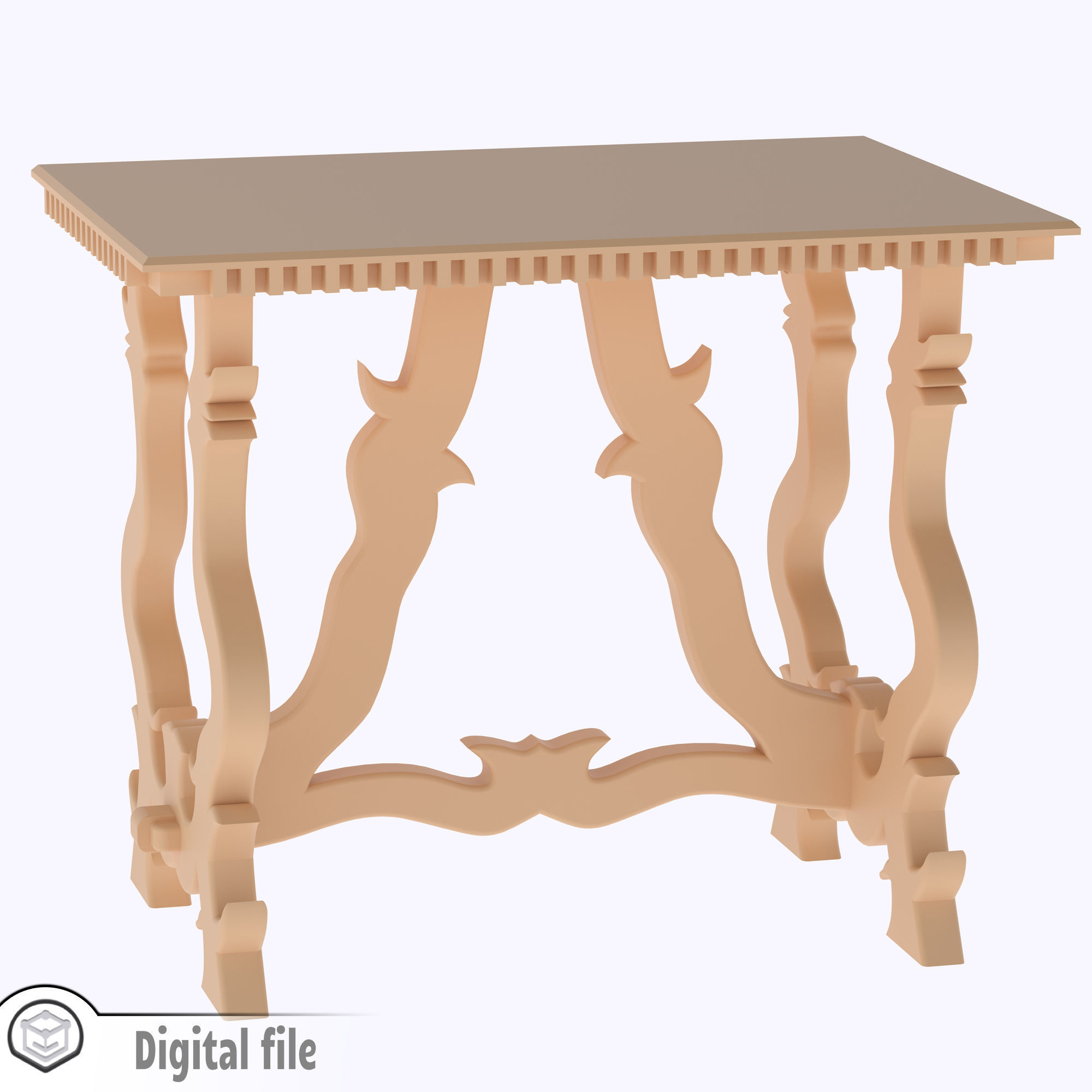 Dollhouse miniature antique Italian Table  3D print model_7