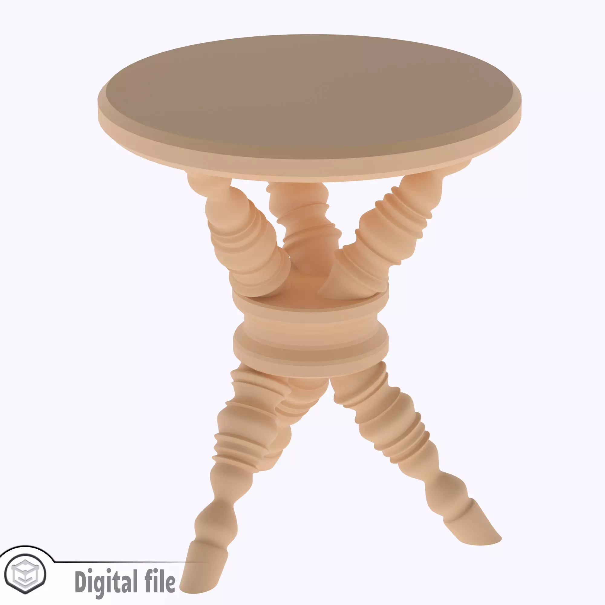 Dollhouse miniature Antique Side Table  3D print model_0