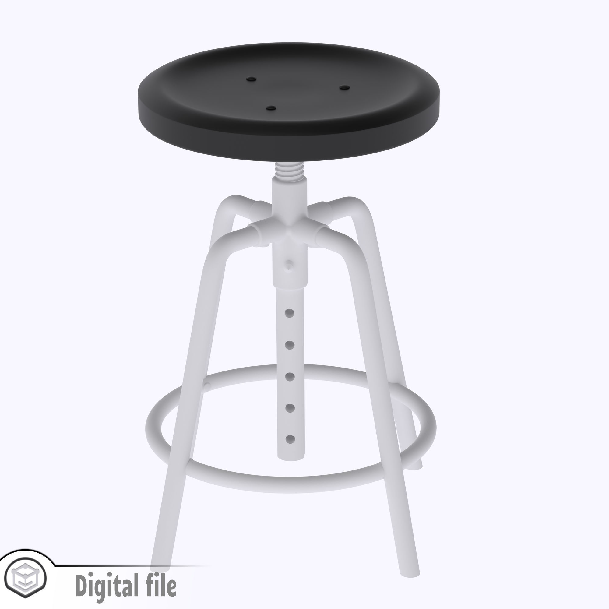 Dollhouse miniature Bar stool style 1  3D print model_3