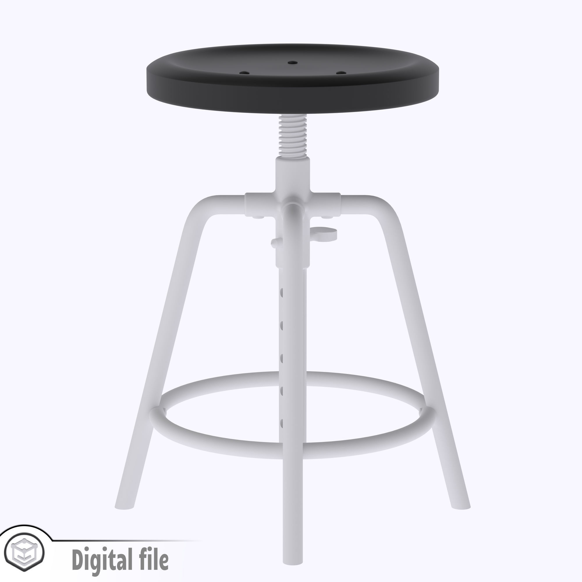 Dollhouse miniature Bar stool style 1  3D print model_4