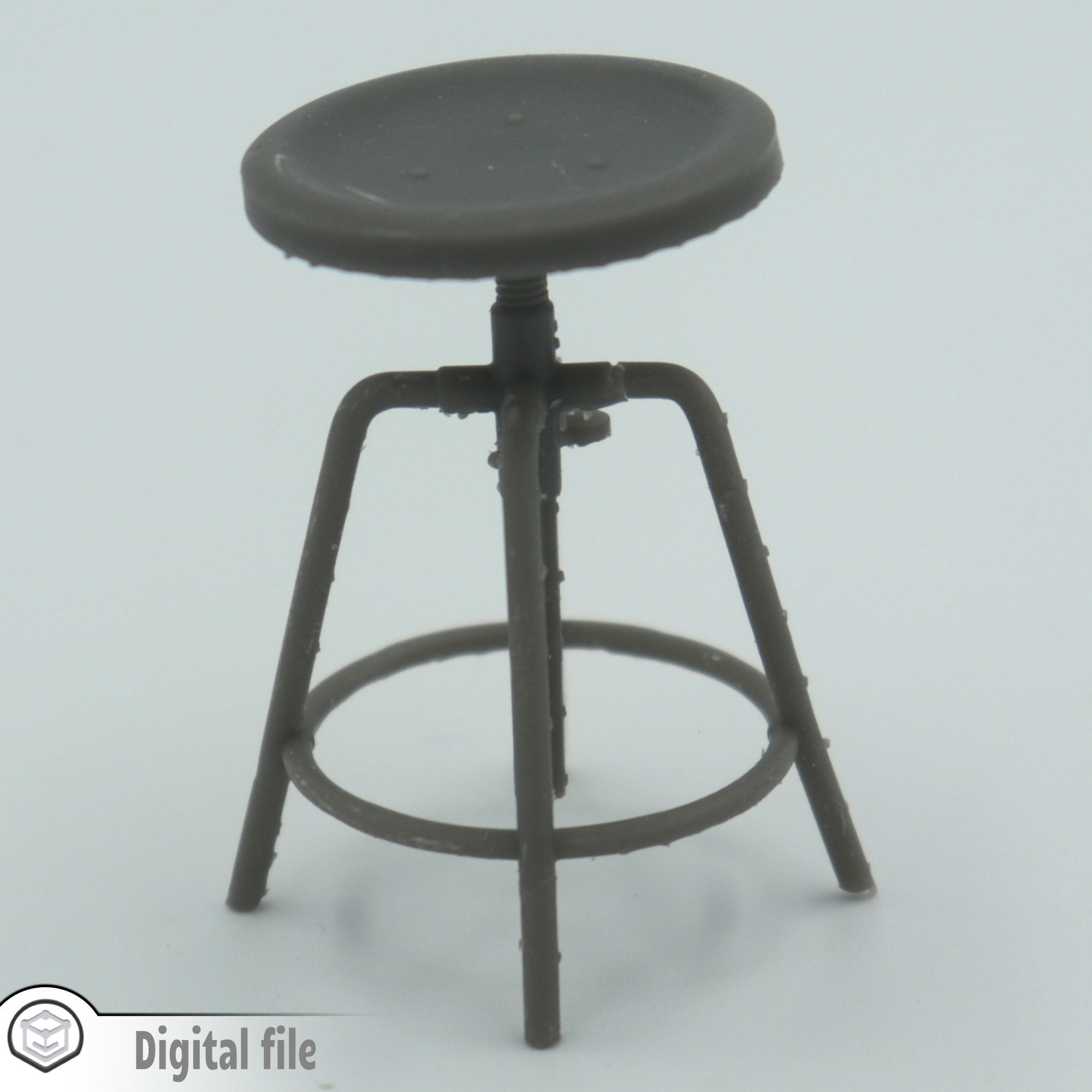 Dollhouse miniature Bar stool style 1  3D print model_1