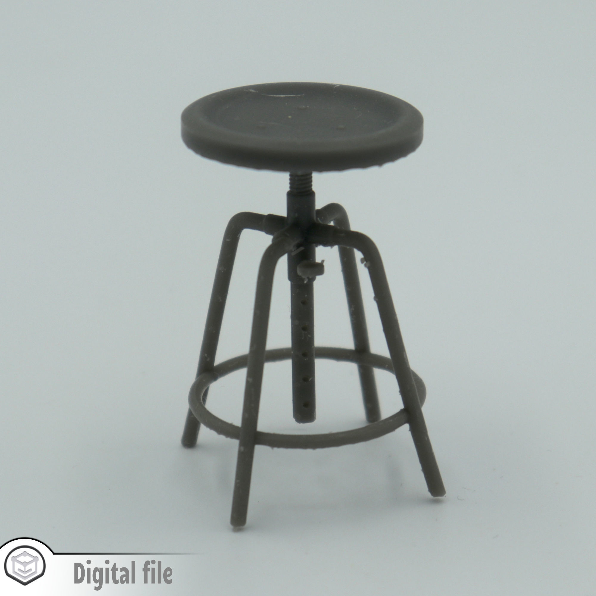 Dollhouse miniature Bar stool style 1  3D print model_2