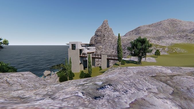 Casa Scene- Beach villa-modern house 3D model 3
