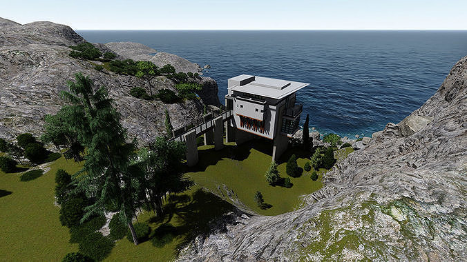 Casa Scene- Beach villa-modern house 3D model 7