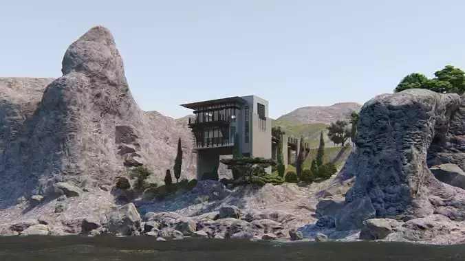 Casa Scene- Beach villa-modern house 3D model