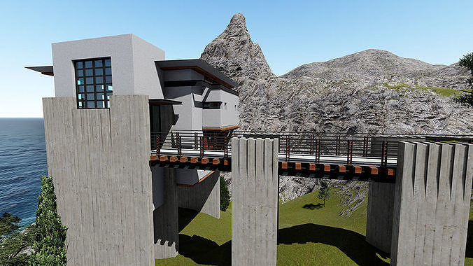 Casa Scene- Beach villa-modern house 3D model 2