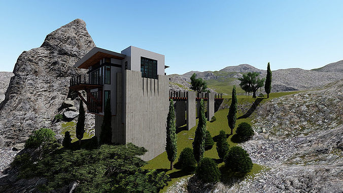 Casa Scene- Beach villa-modern house 3D model 5