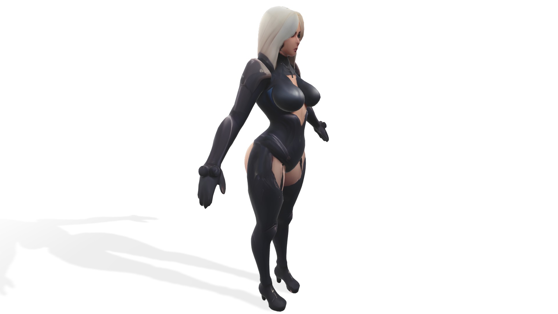 Shadowblade Sentinel the Female Scifi Warrior Low-poly 3D model_3