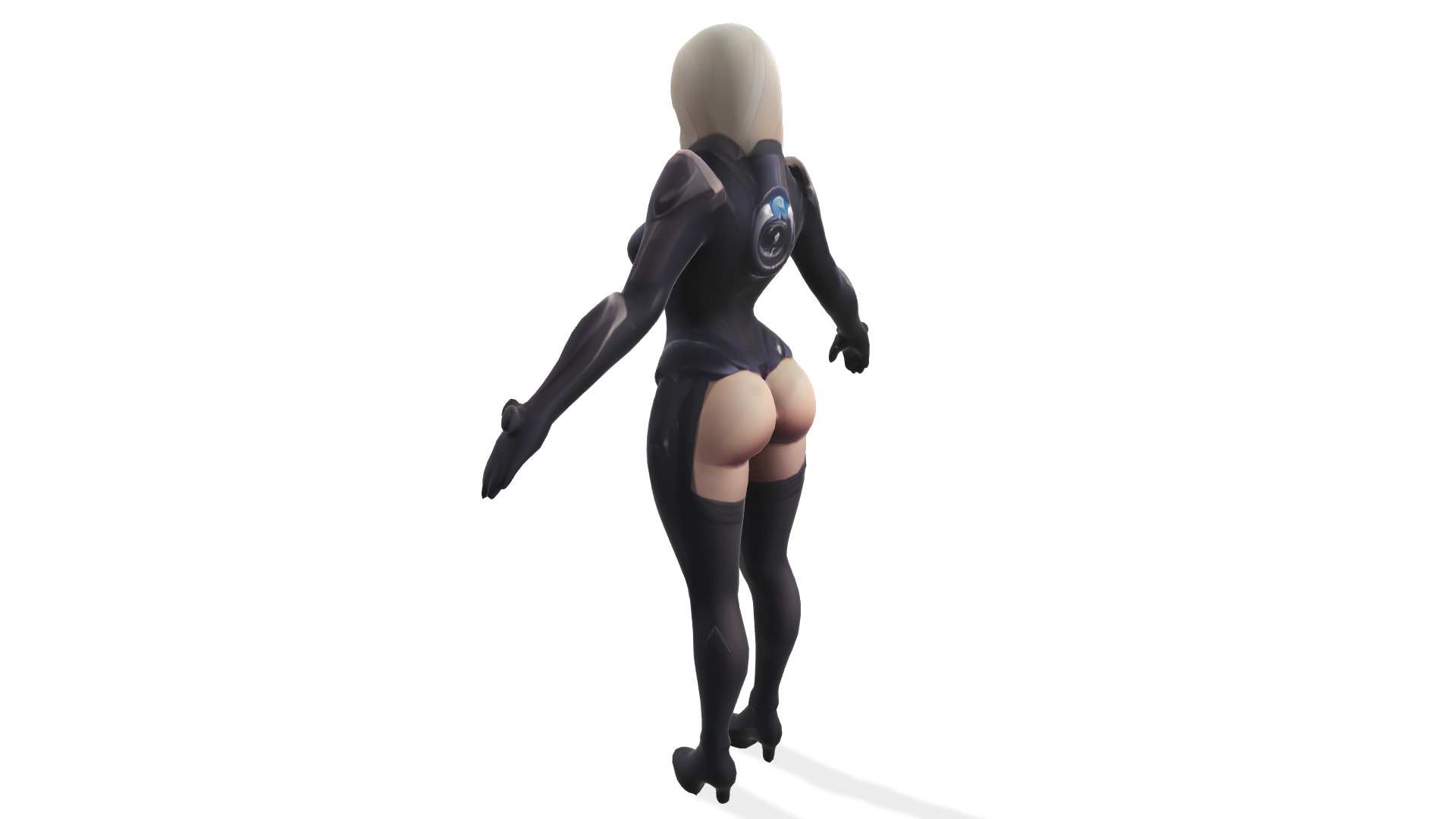 Shadowblade Sentinel the Female Scifi Warrior Low-poly 3D model_5