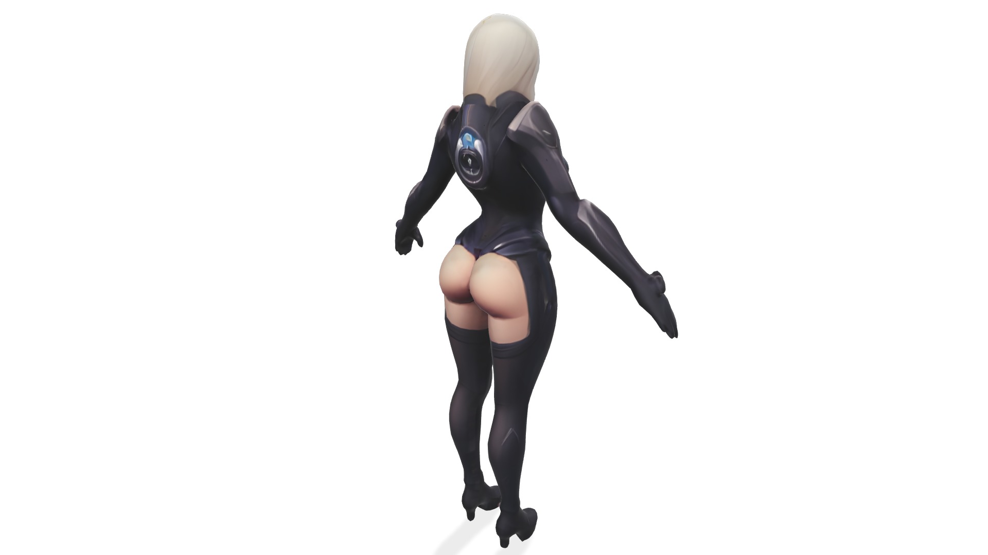 Shadowblade Sentinel the Female Scifi Warrior Low-poly 3D model_4