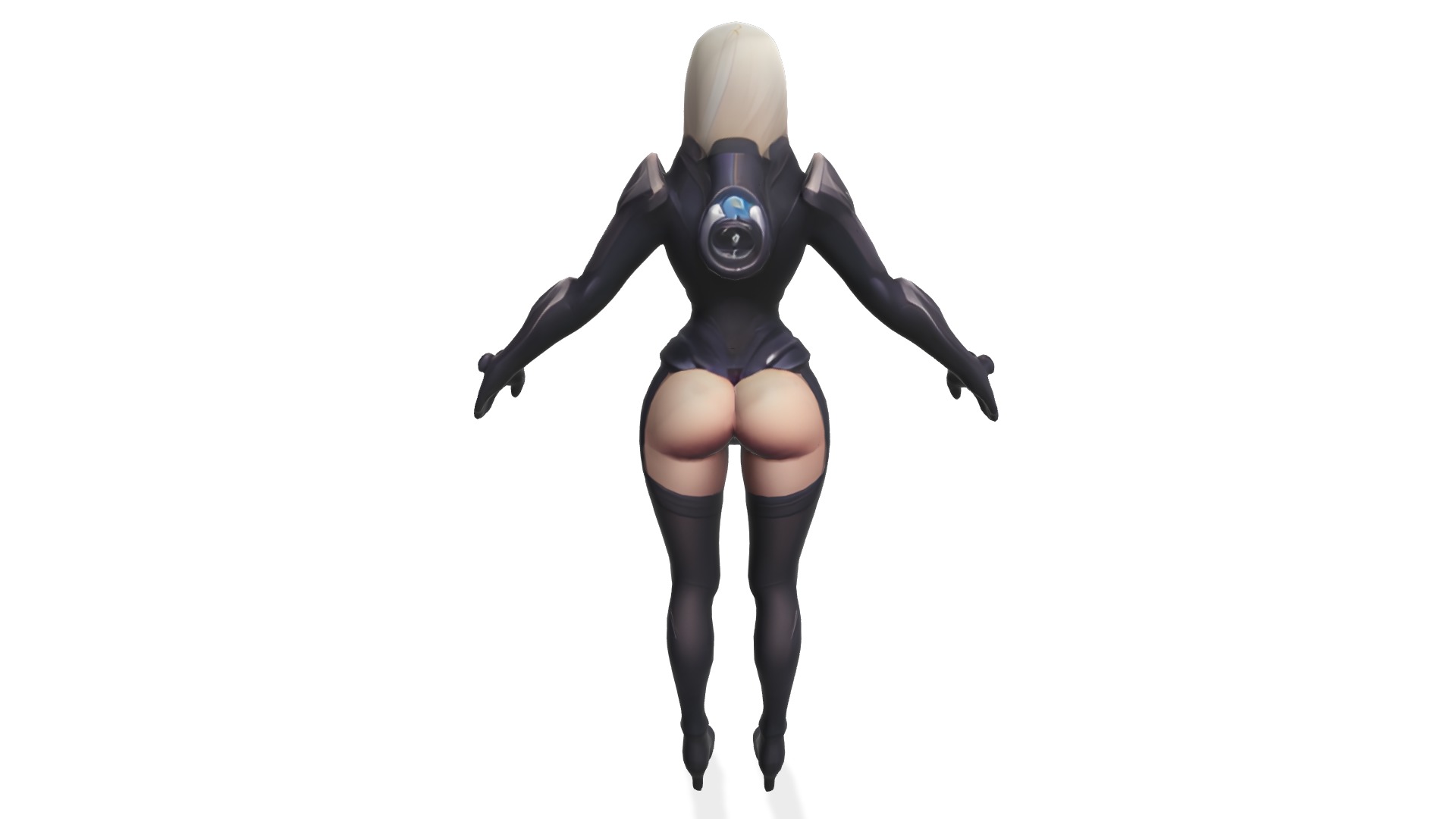 Shadowblade Sentinel the Female Scifi Warrior Low-poly 3D model_1