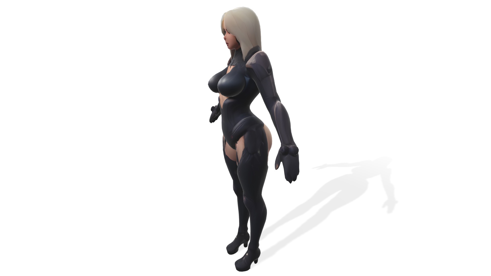 Shadowblade Sentinel the Female Scifi Warrior Low-poly 3D model_2