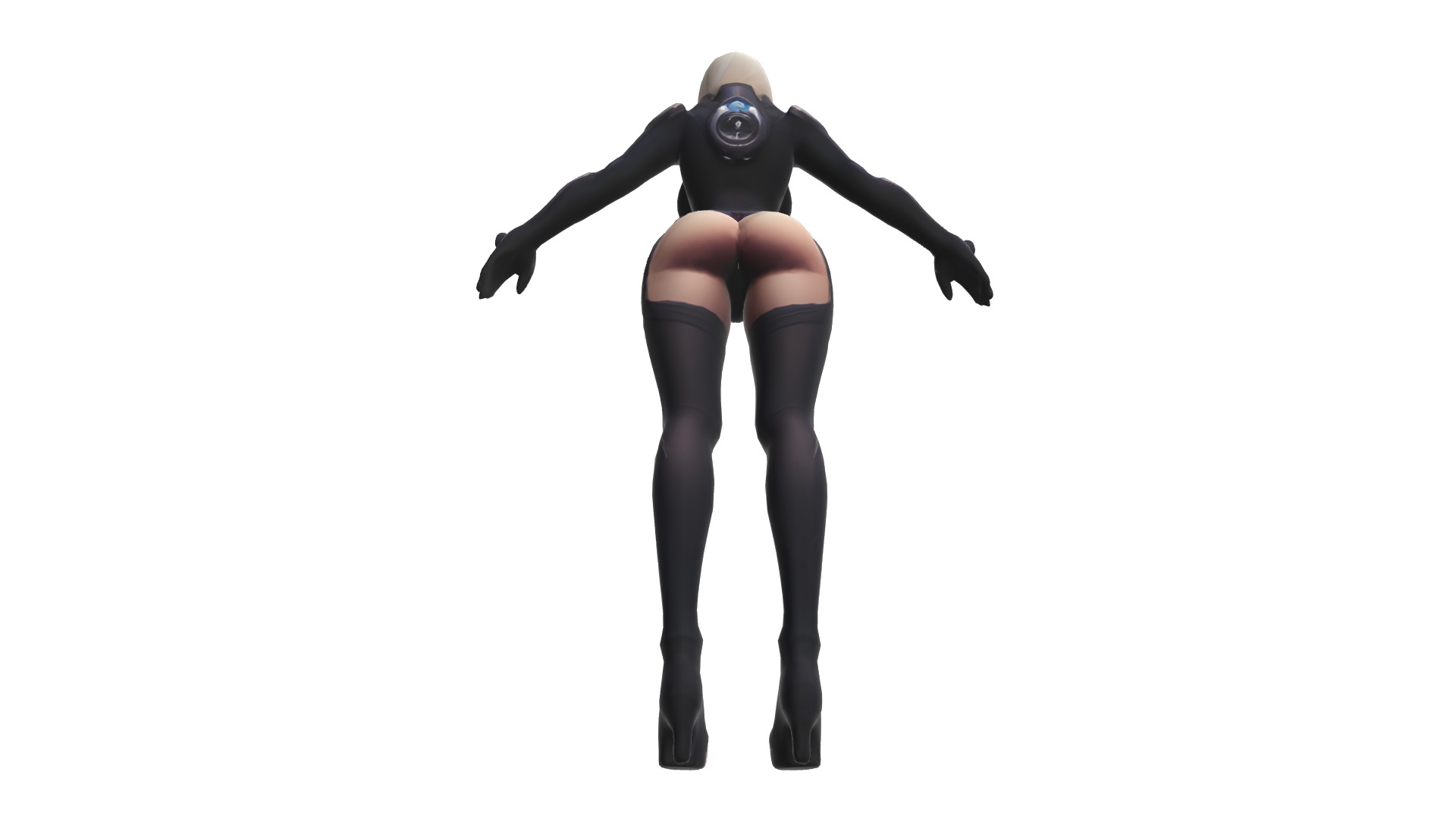 Shadowblade Sentinel the Female Scifi Warrior Low-poly 3D model_8