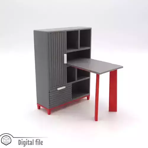 Big desk cabinet with drawers door and shelves 