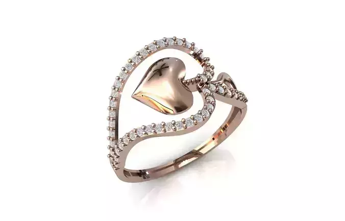 Women Ring Diamond Stone STL 3DM Lightweight Printable