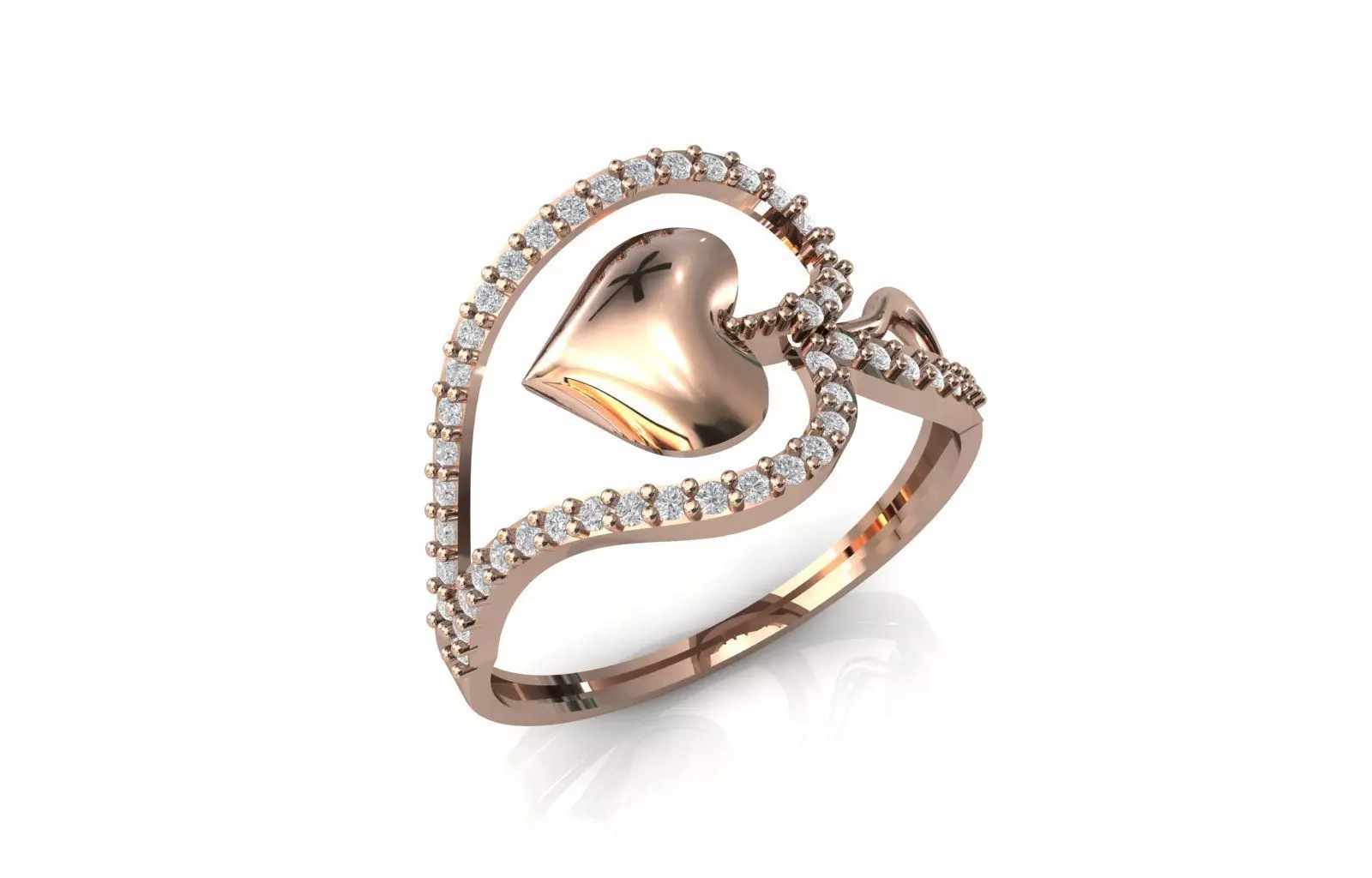 Women Ring Diamond Stone STL 3DM Lightweight Printable 3D print model