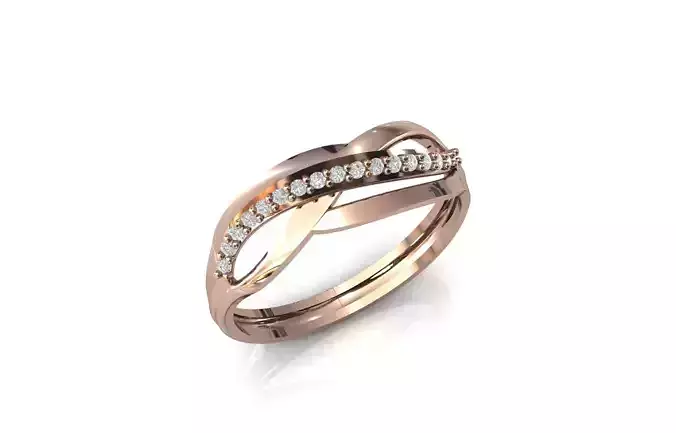 Women Ring Diamond Stone STL 3DM Lightweight Printable