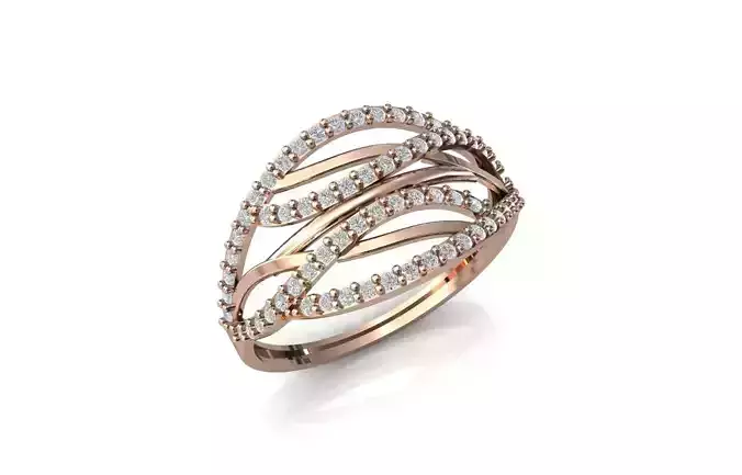 Women Ring Diamond Stone STL 3DM Lightweight Printable