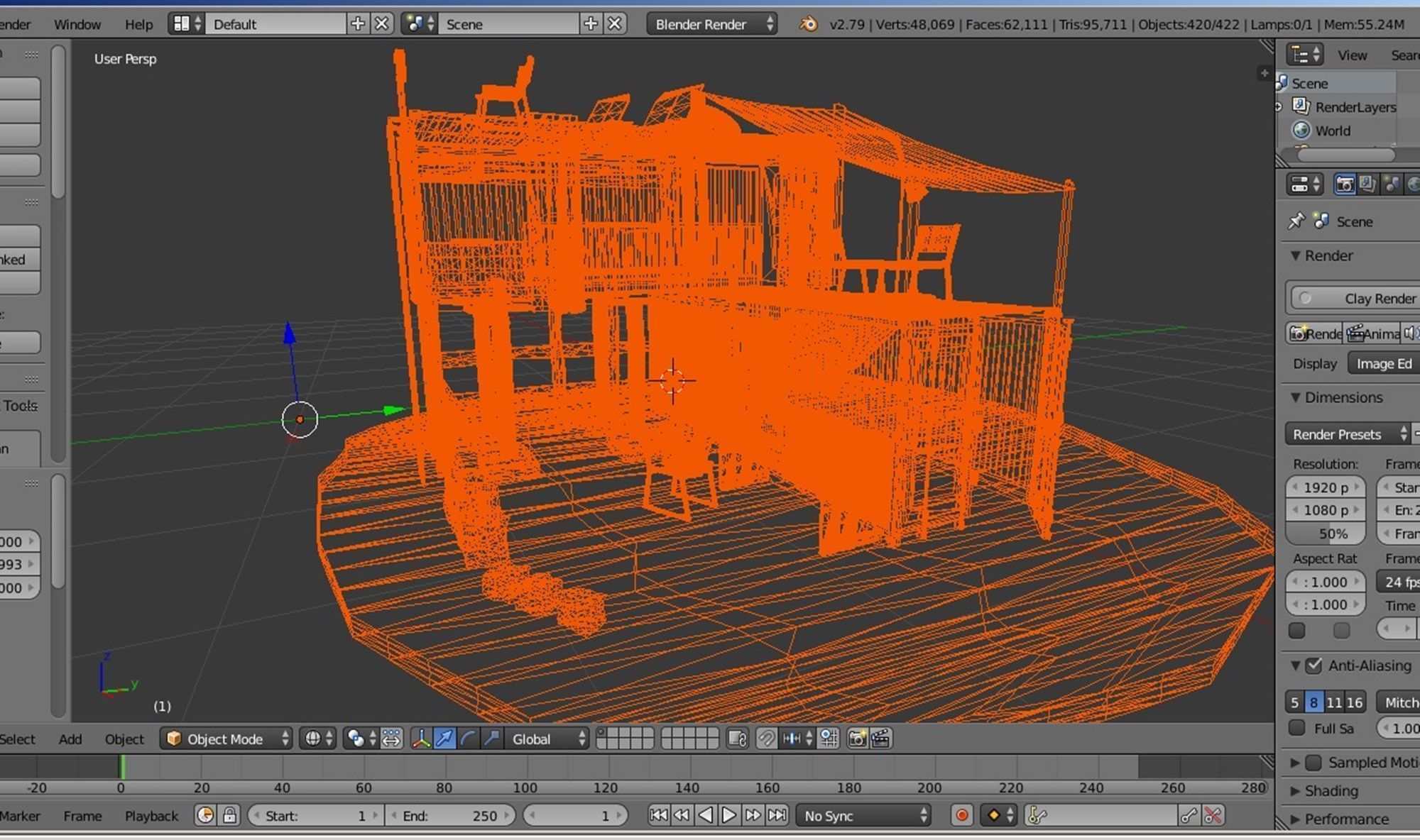 post apocalyptic building shelter house 3D model_6