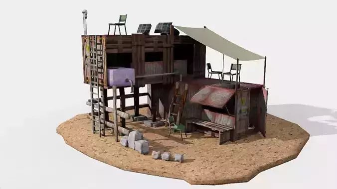 post apocalyptic building shelter house