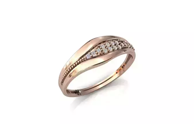 Women Ring Diamond Stone STL 3DM Lightweight Printable