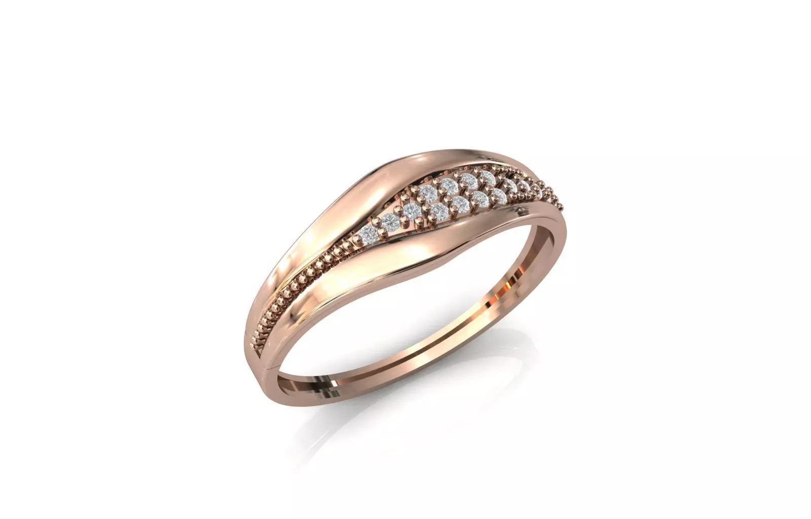 Women Ring Diamond Stone STL 3DM Lightweight Printable 3D print model