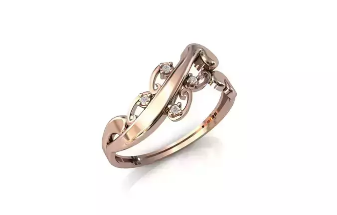 Women Ring Diamond Stone STL 3DM Lightweight Printable