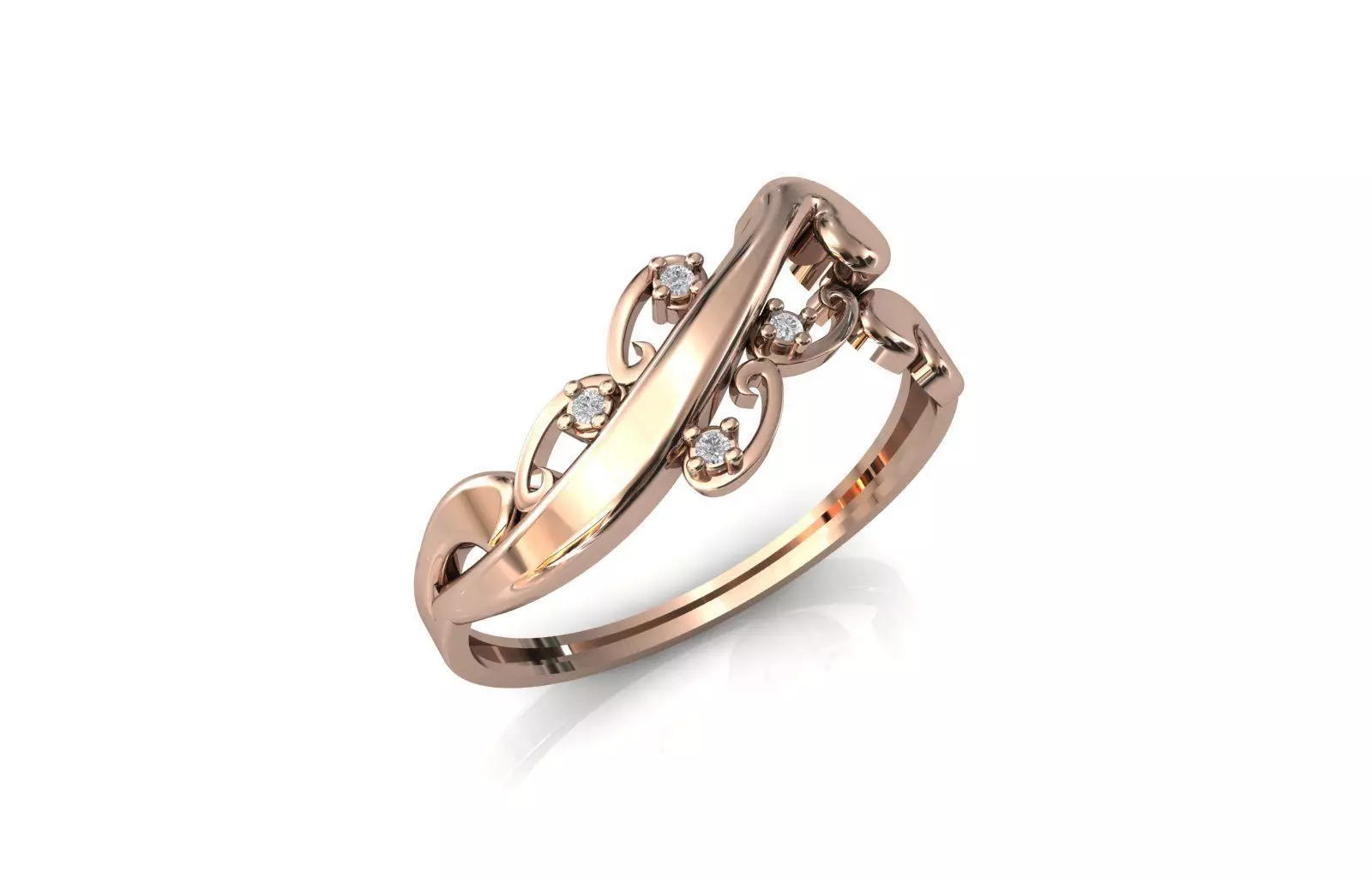 Women Ring Diamond Stone STL 3DM Lightweight Printable 3D print model