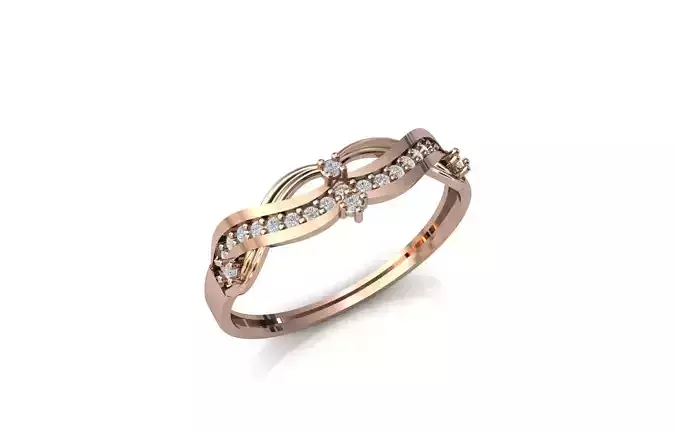 Women Ring Diamond Stone STL 3DM Lightweight Printable