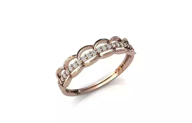 Women Ring Diamond Stone STL 3DM Lightweight Printable