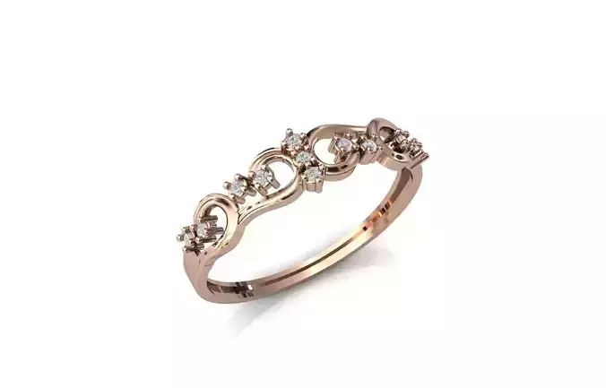 Women Ring Diamond Stone STL 3DM Lightweight Printable