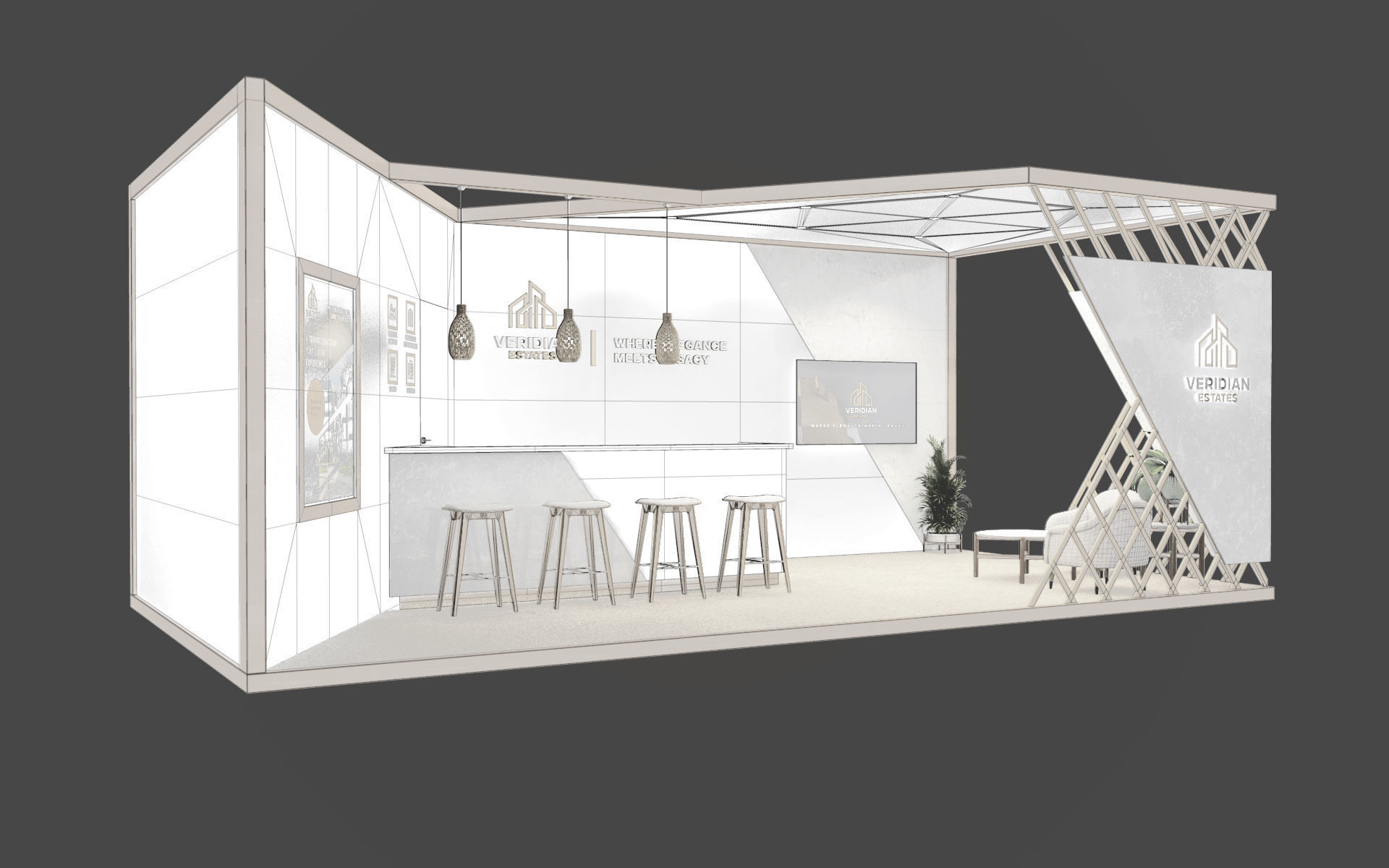 3D Exhibition stand Real Estate 3D model_4