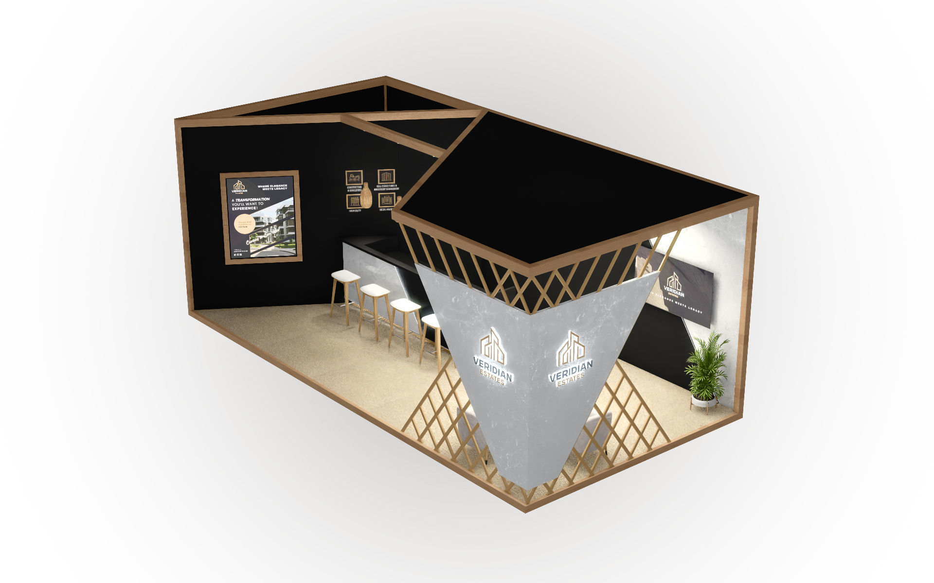3D Exhibition stand Real Estate 3D model_5