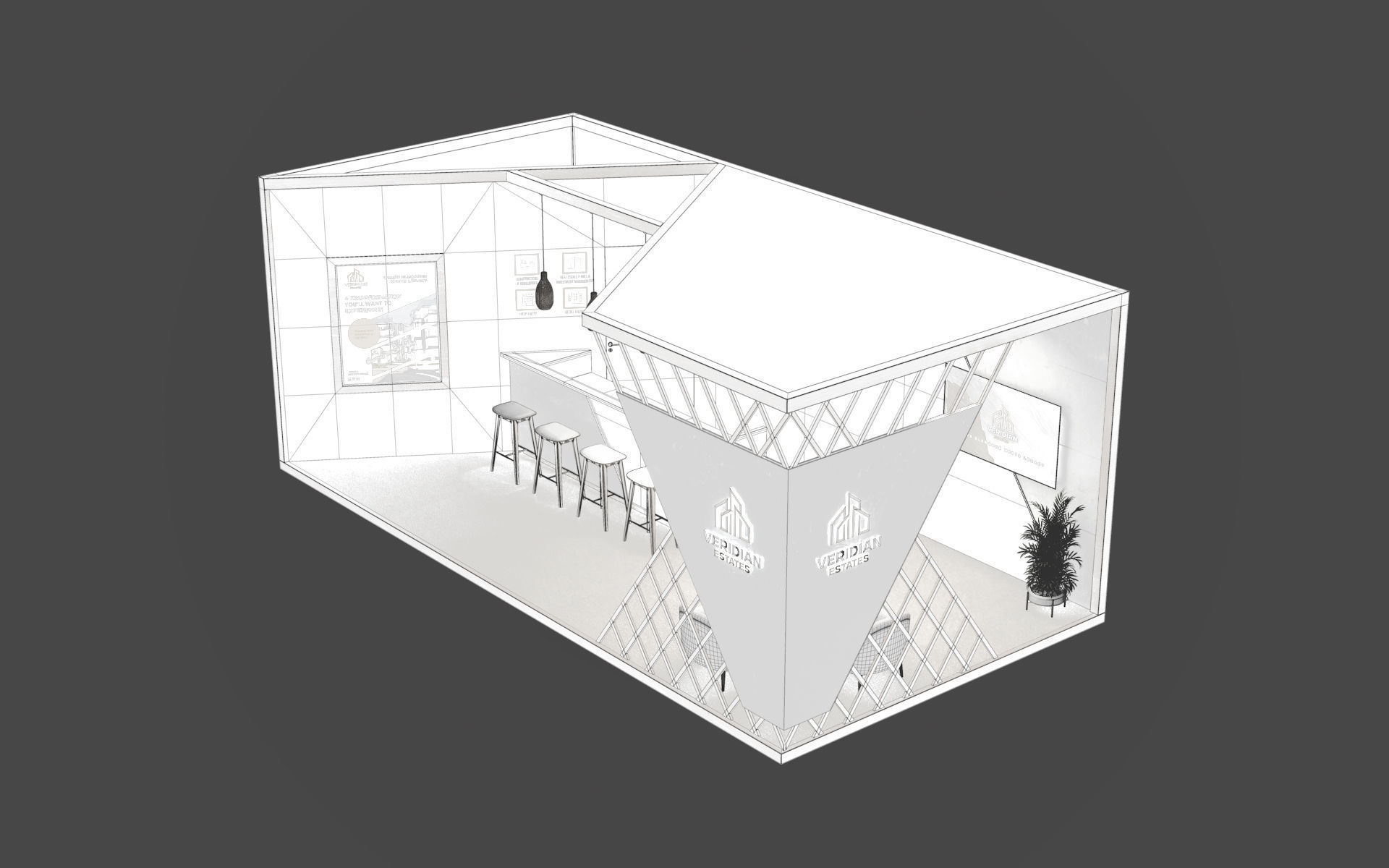 3D Exhibition stand Real Estate 3D model_6